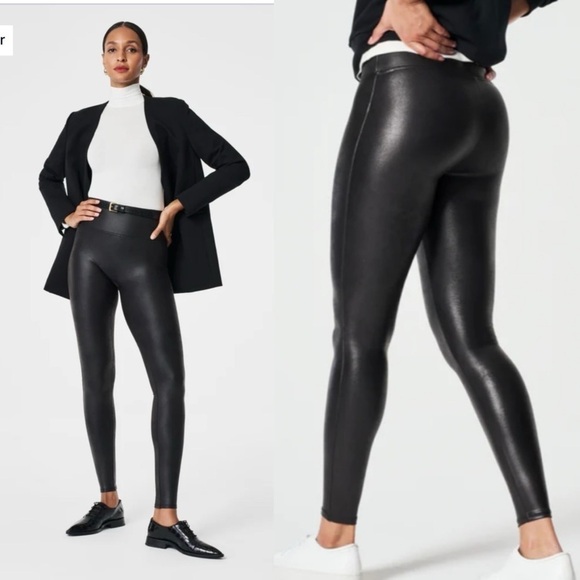 SPANX Faux Leather Leggings | Size Medium - Picture 1 of 9